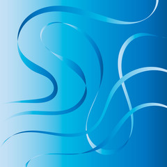 Abstract background with blue ribbons and curves