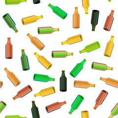 Colored Glass Bottle Seamless Pattern