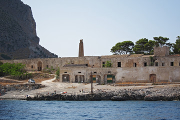 San Vito Lo Capo, Italy - September 01 2011: View of a beach in 'Riserva dello Zingaro' from the...