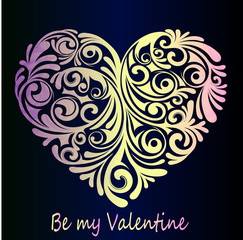 A beautiful heart gradient is a romantic idea for a postcard. Valentine's Day is a holiday of love and feelings