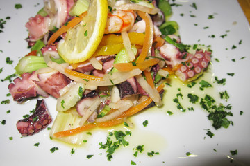 San Vito Lo Capo, Italy - September 01, 2011: Octopus salad