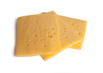cheese slices isolated on white background