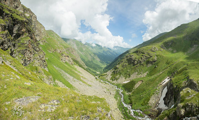 Panorama of mountain valley