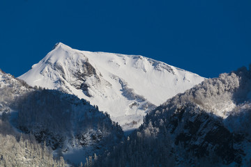Caucasus mountain. winter landscape, Sochi, Russia