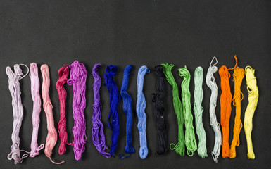 Colorful embroidery floss.