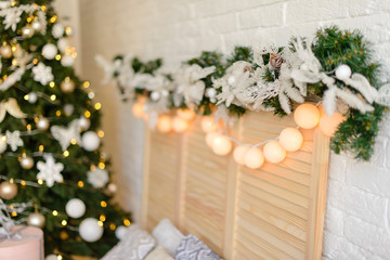 Christmas decoration and a fir-tree. It can be used as a background