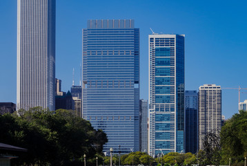 Chicago skyline and big office buildings