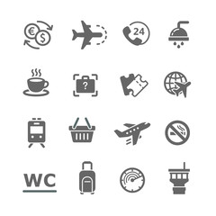 Airport icons set