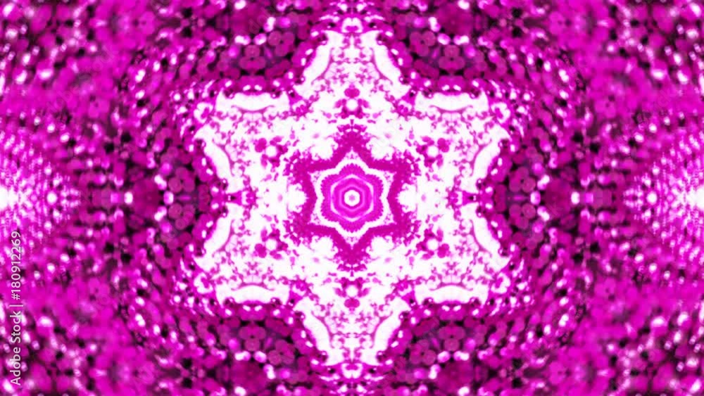 Poster abstract background with violete kaleidoscope. seamless loop