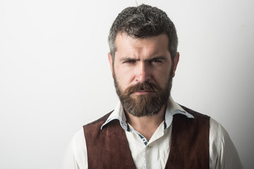 Hipster in shirt and waistcoat.