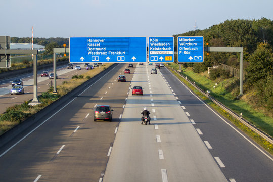 German highway in Frankfurt, Germany