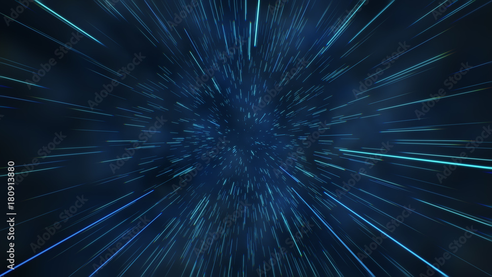 Canvas Prints abstract flight in space hyper jump 3d illustration