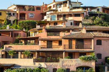 Fototapeta na wymiar Traditional colorful italian houses, Sardinia, Italy
