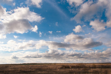 cloudy sky over the fields