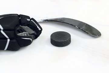 hockey gear isolated on white background