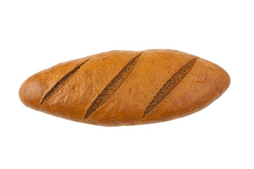 black bread isolated on white background