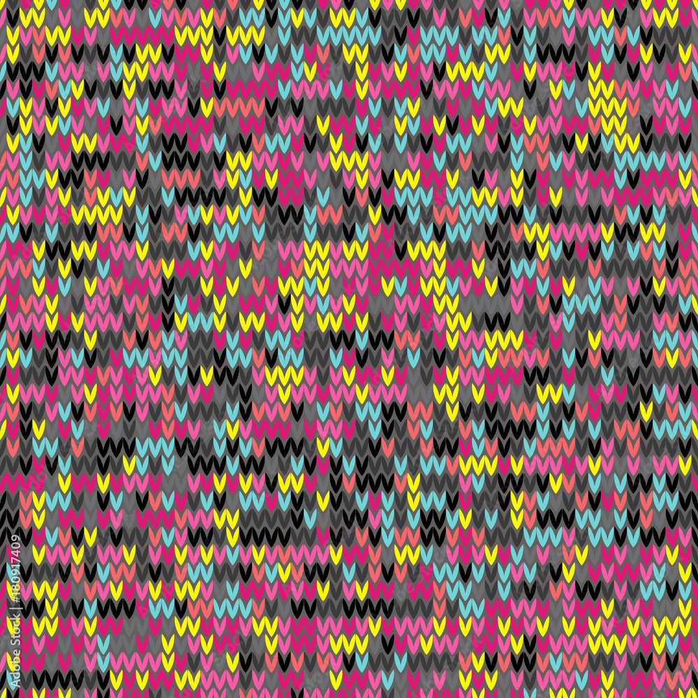 Sticker Knitted melange pattern multicolor