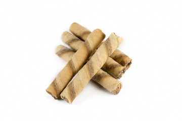 Wafer Sticks Isolated On White Background