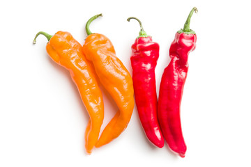 Orange and red peppers.