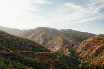 Fototapeta na wymiar Mountains view with serpentine road