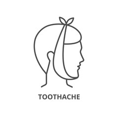 Toothache vector icon line style