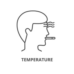 Temperature, cold, illness vector icon line style
