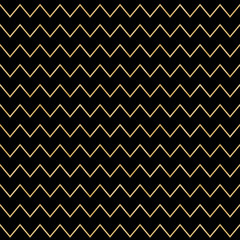 Black and Gold Chevron Seamless Pattern