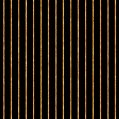 Gold Vertical Stripes on Black Background - Seamless Pattern