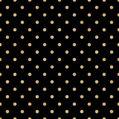 Naadloze patroon met zwarte en gouden foliepolkadot