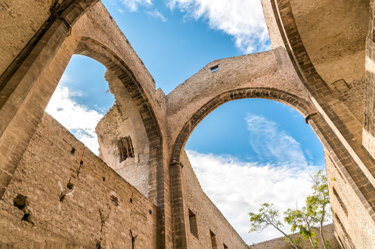 Santa Maria dello Spasimo Unfinished Church, is located in the Kalsa district, one of the oldest parts of Palermo, Sicily, Italy