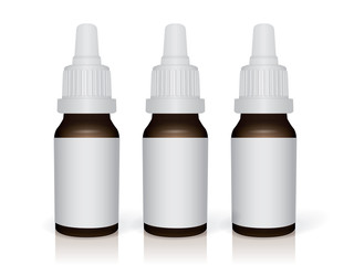  glass bottle with drops Mock up  Vector Template