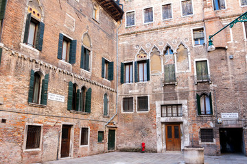 Fototapeta na wymiar Venice Italy - Historical buildings during Venice Carnival