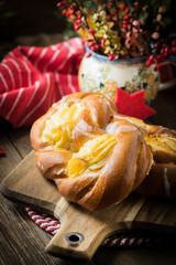 Sweet buns with cheese.