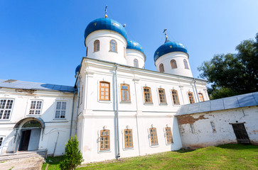 Fototapeta na wymiar Holy Cross Cathedral (1763) at the St. George's (Yuriev) Orthodox Male Monastery