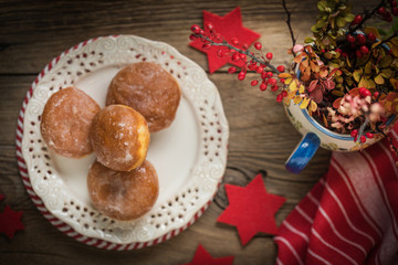 Small donuts with icing.