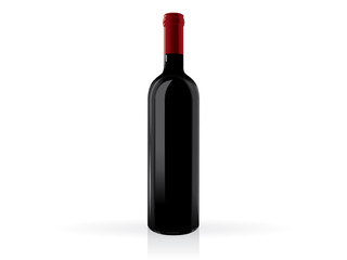 transparent bottles of wine mock up vector template