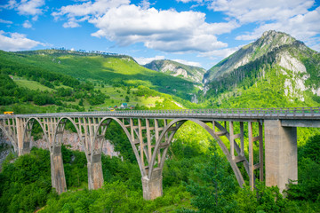 The Djurdjevic Bridge crosses the canyon of the Tara River in the north of Montenegro. © Sergej Ljashenko