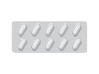 package with tablets medicines mock up