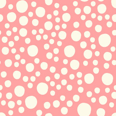 Baby Fun Hand Drawn Dots Asymmetrical Seamless Pattern, Dotted Swiss