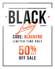 Black Friday poster flyer design. Template Sale banner on white background. Eps 10 vector illustration