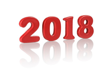 New Year 2018 with reflection