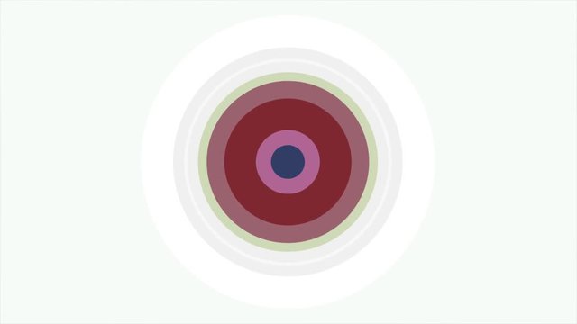 Animation konzentrischer Kreise in vielen Farben