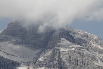 view of mountains with glacier on the Alps in Italy