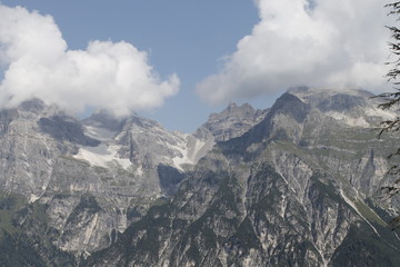 view of mountains with glacier on the Alps in Italy