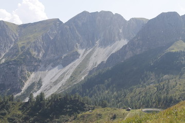 view of mountains with glacier on the Alps in Italy