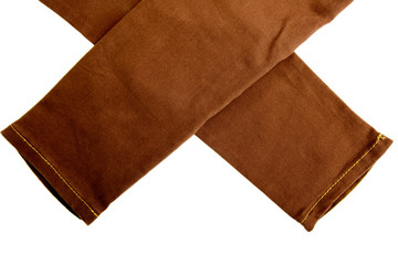 Brown women's casual pants isolated on white background.