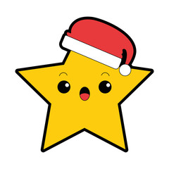 christmas star kawaii character