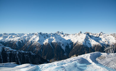 Fototapeta na wymiar Panorama of the Austrian ski resort Ischgl