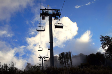 Cableway in ski resort Roza Khutor