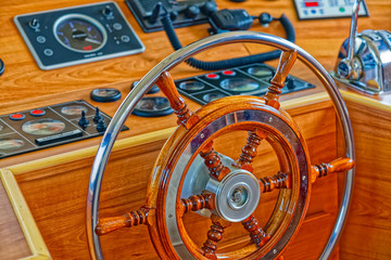 Boat rudder wheel